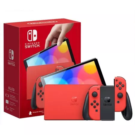 Nintendo Switch OLED Model Neon / White Console + FREE Tempered Glass